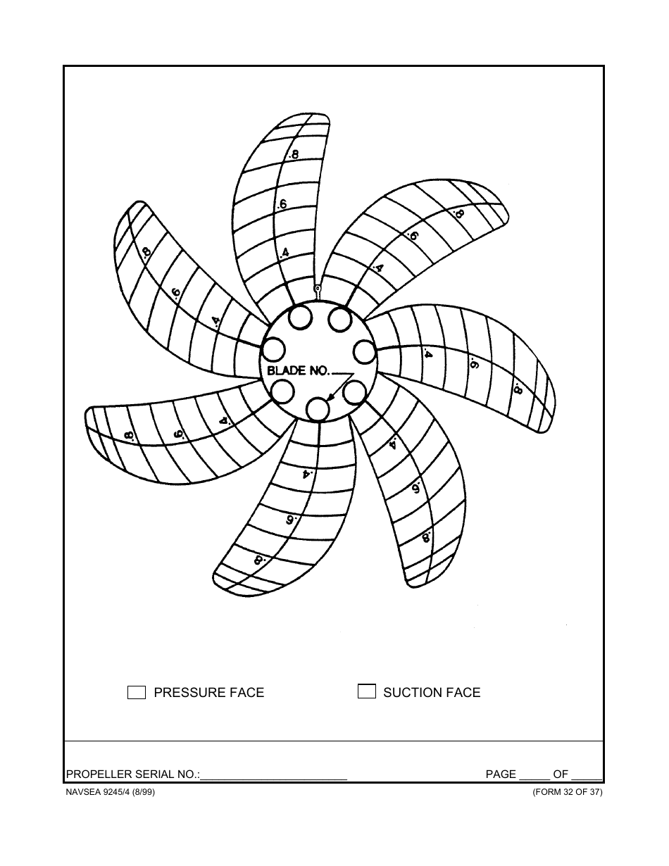 Form NAVSEA9245 / 4 Propeller Dimensional Inspection Report, Page 33