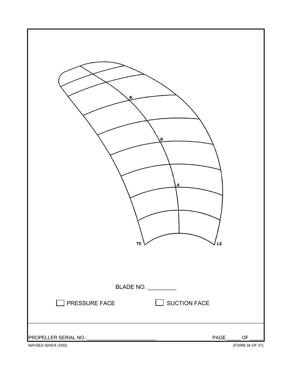 Form NAVSEA9245 / 4 Propeller Dimensional Inspection Report, Page 35