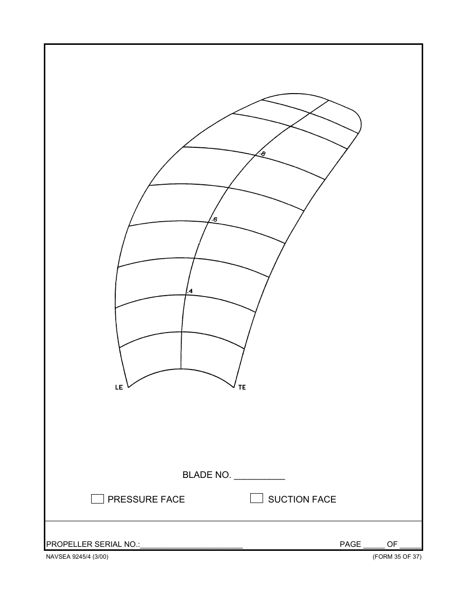 Form NAVSEA9245 / 4 Propeller Dimensional Inspection Report, Page 36