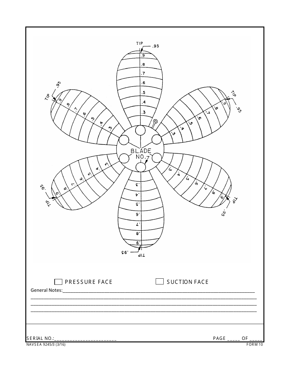 Form NAVSEA9245 / 3 Propeller Visual Technical Inspection Report, Page 10