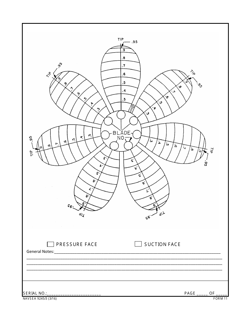 Form NAVSEA9245 / 3 Propeller Visual Technical Inspection Report, Page 11