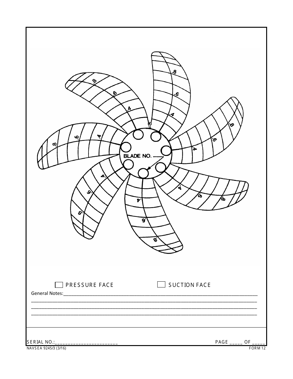 Form NAVSEA9245 / 3 Propeller Visual Technical Inspection Report, Page 12