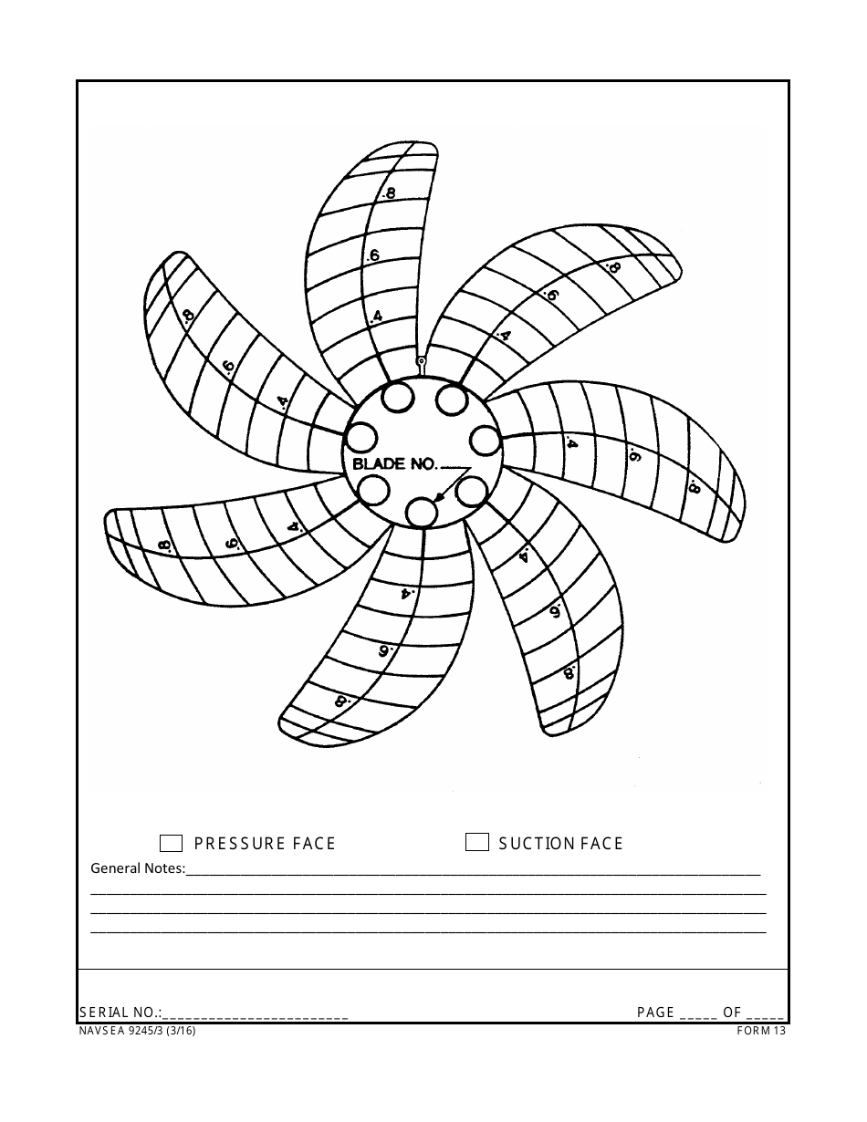 Form NAVSEA9245 / 3 Propeller Visual Technical Inspection Report, Page 13