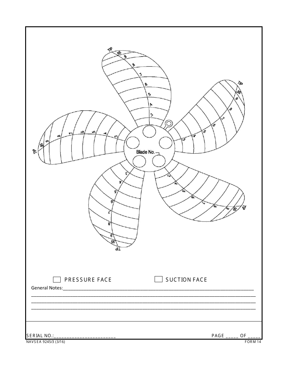 Form NAVSEA9245 / 3 Propeller Visual Technical Inspection Report, Page 14