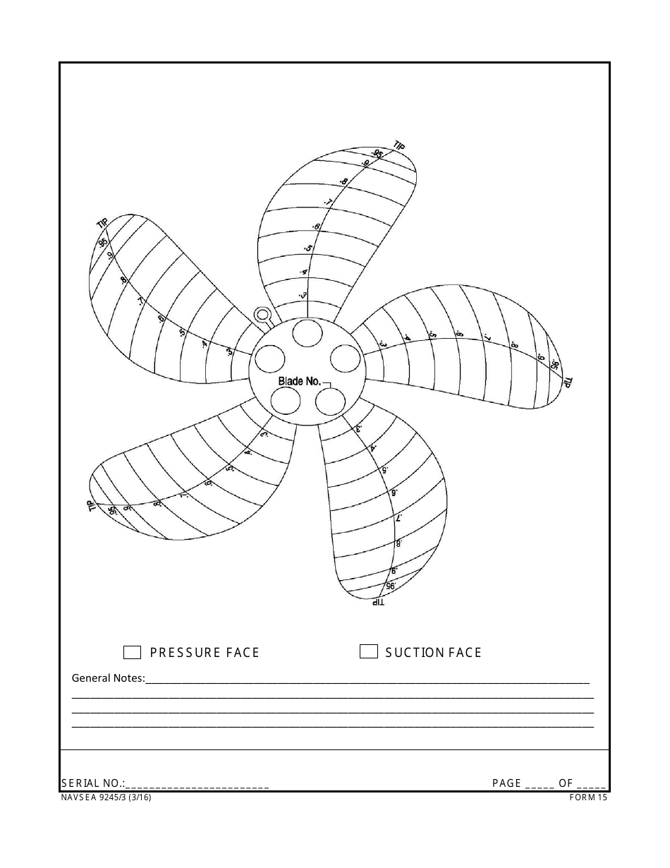 Form NAVSEA9245 / 3 Propeller Visual Technical Inspection Report, Page 15