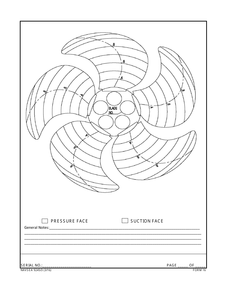 Form NAVSEA9245 / 3 Propeller Visual Technical Inspection Report, Page 16