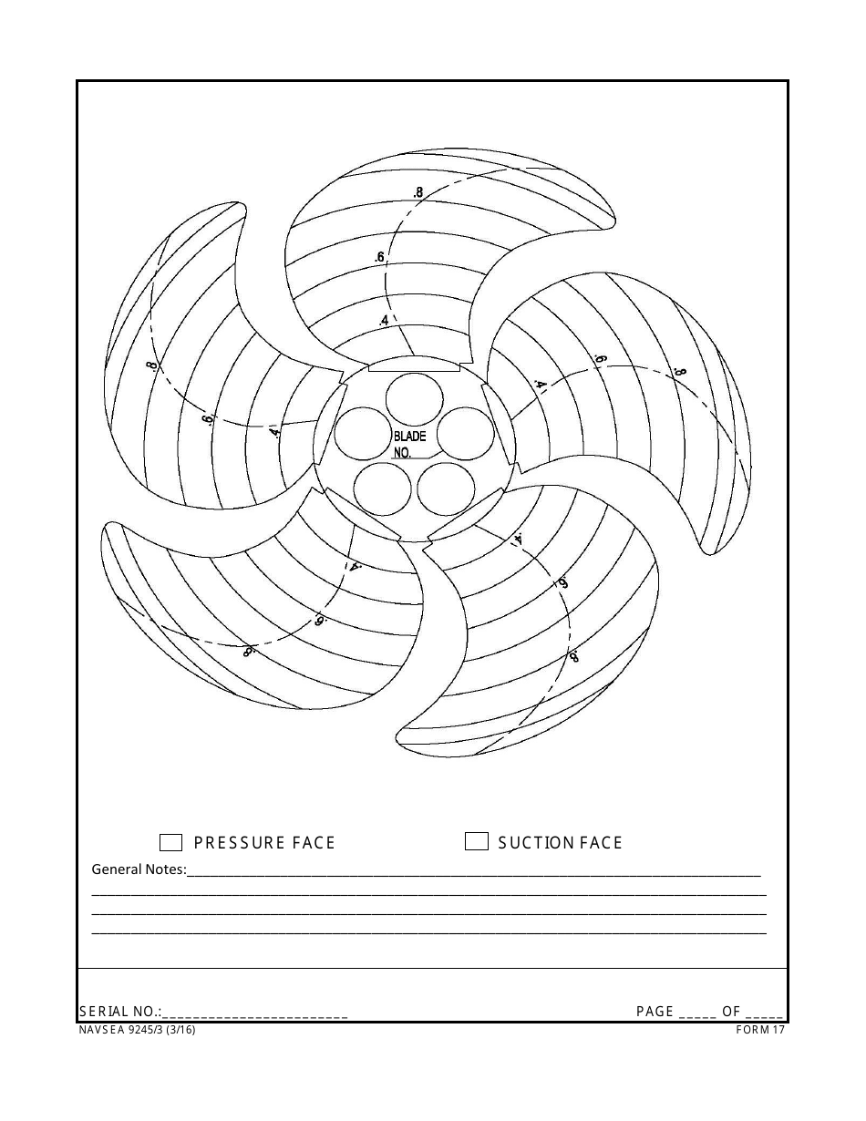 Form NAVSEA9245 / 3 Propeller Visual Technical Inspection Report, Page 17