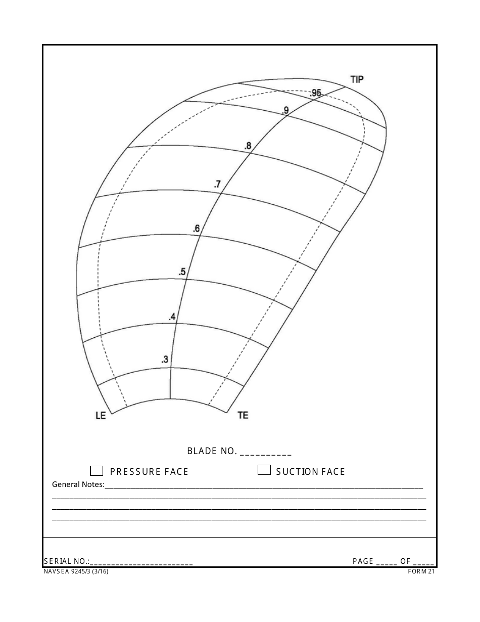 Form NAVSEA9245 / 3 Propeller Visual Technical Inspection Report, Page 21