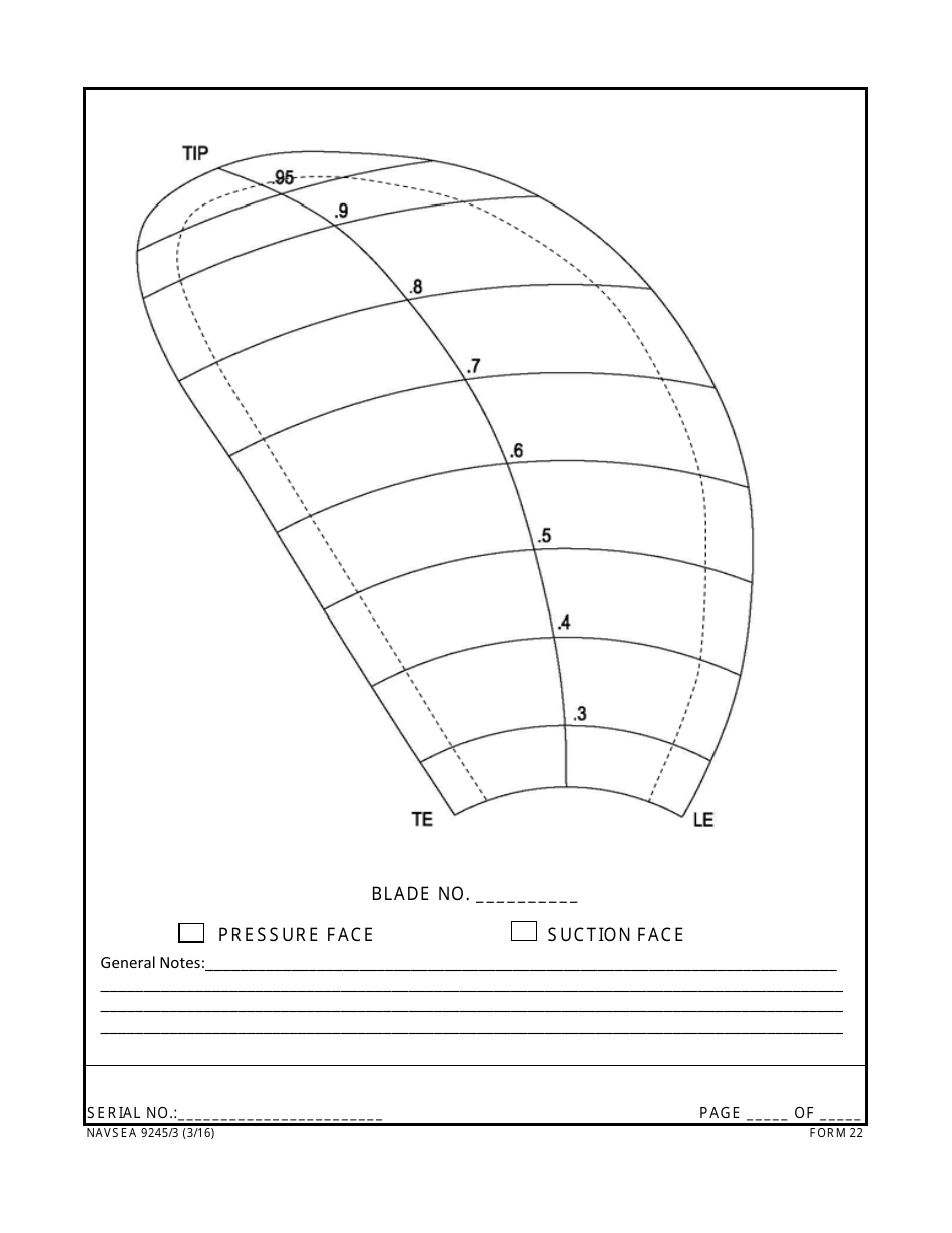 Form NAVSEA9245 / 3 Propeller Visual Technical Inspection Report, Page 22
