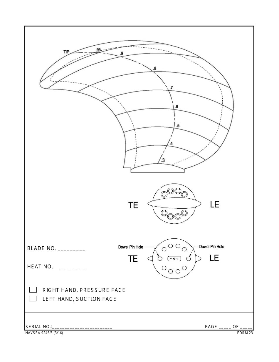 Form NAVSEA9245 / 3 Propeller Visual Technical Inspection Report, Page 23