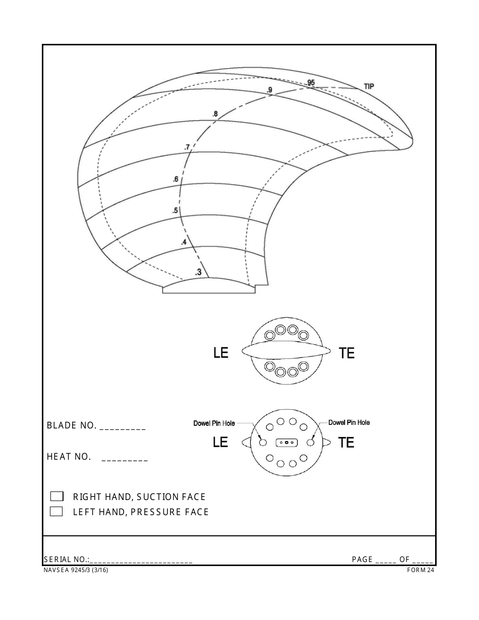 Form NAVSEA9245 / 3 Propeller Visual Technical Inspection Report, Page 24
