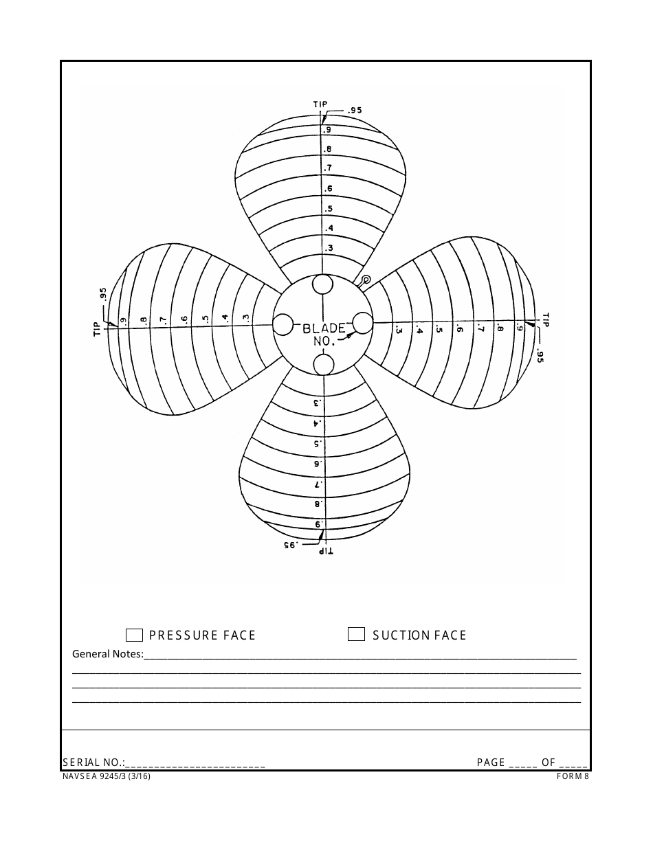 Form NAVSEA9245 / 3 Propeller Visual Technical Inspection Report, Page 8