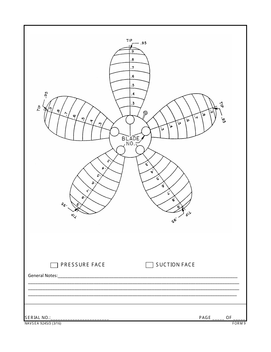 Form NAVSEA9245 / 3 Propeller Visual Technical Inspection Report, Page 9