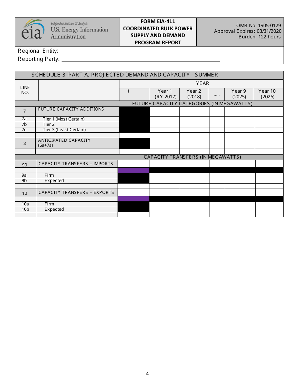 Form EIA-411 Coordinated Bulk Power Supply and Demand Program Report, Page 4