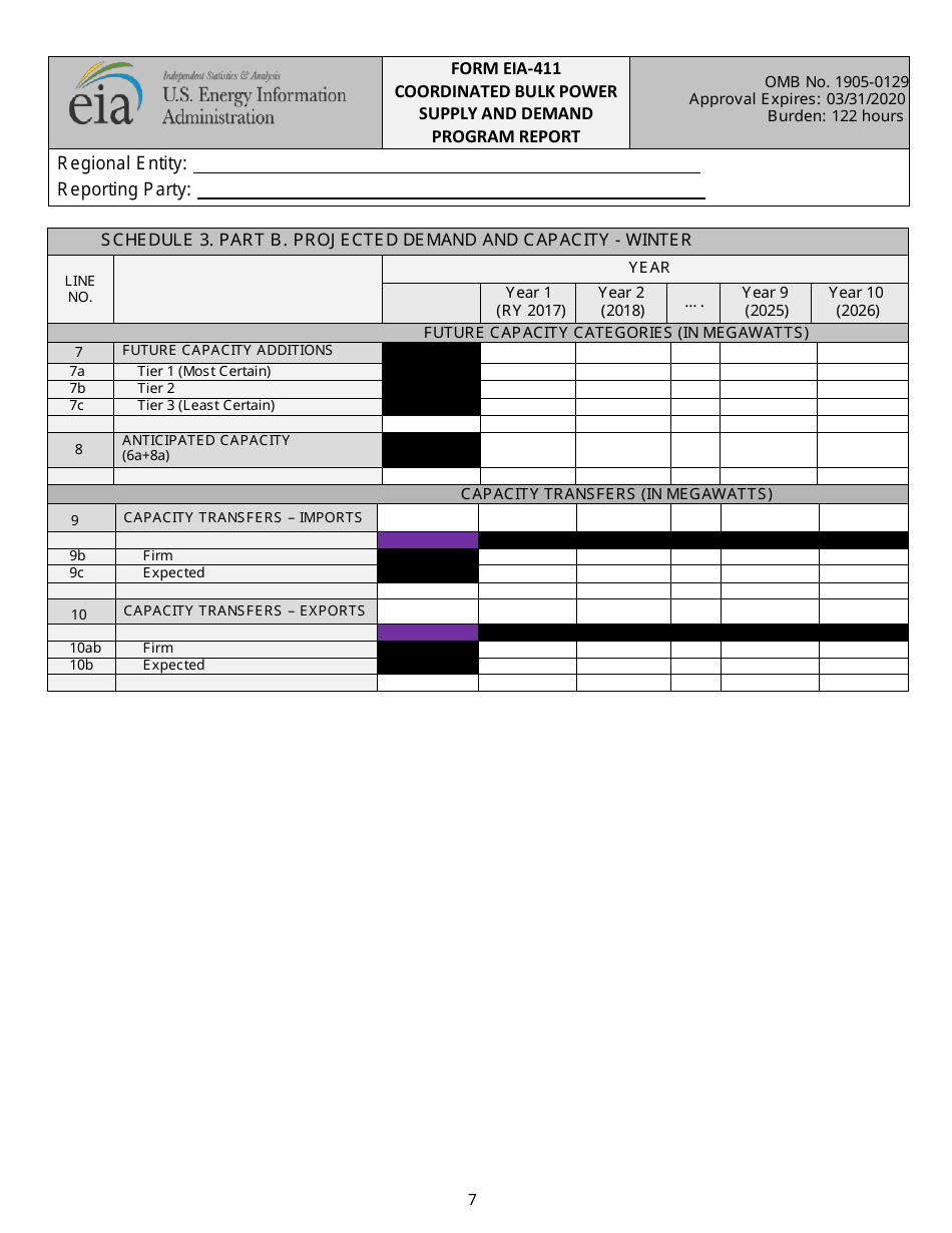 Form EIA-411 Coordinated Bulk Power Supply and Demand Program Report, Page 7