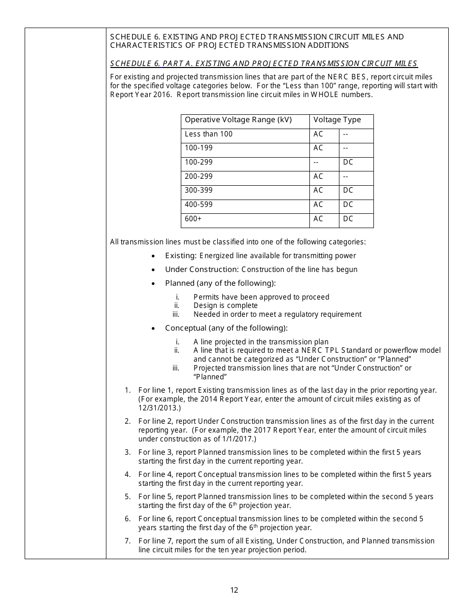 Instructions for Form EIA-411 Coordinated Bulk Power Supply and Demand Program Report, Page 12