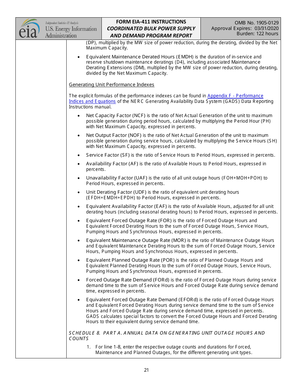 Instructions for Form EIA-411 Coordinated Bulk Power Supply and Demand Program Report, Page 21