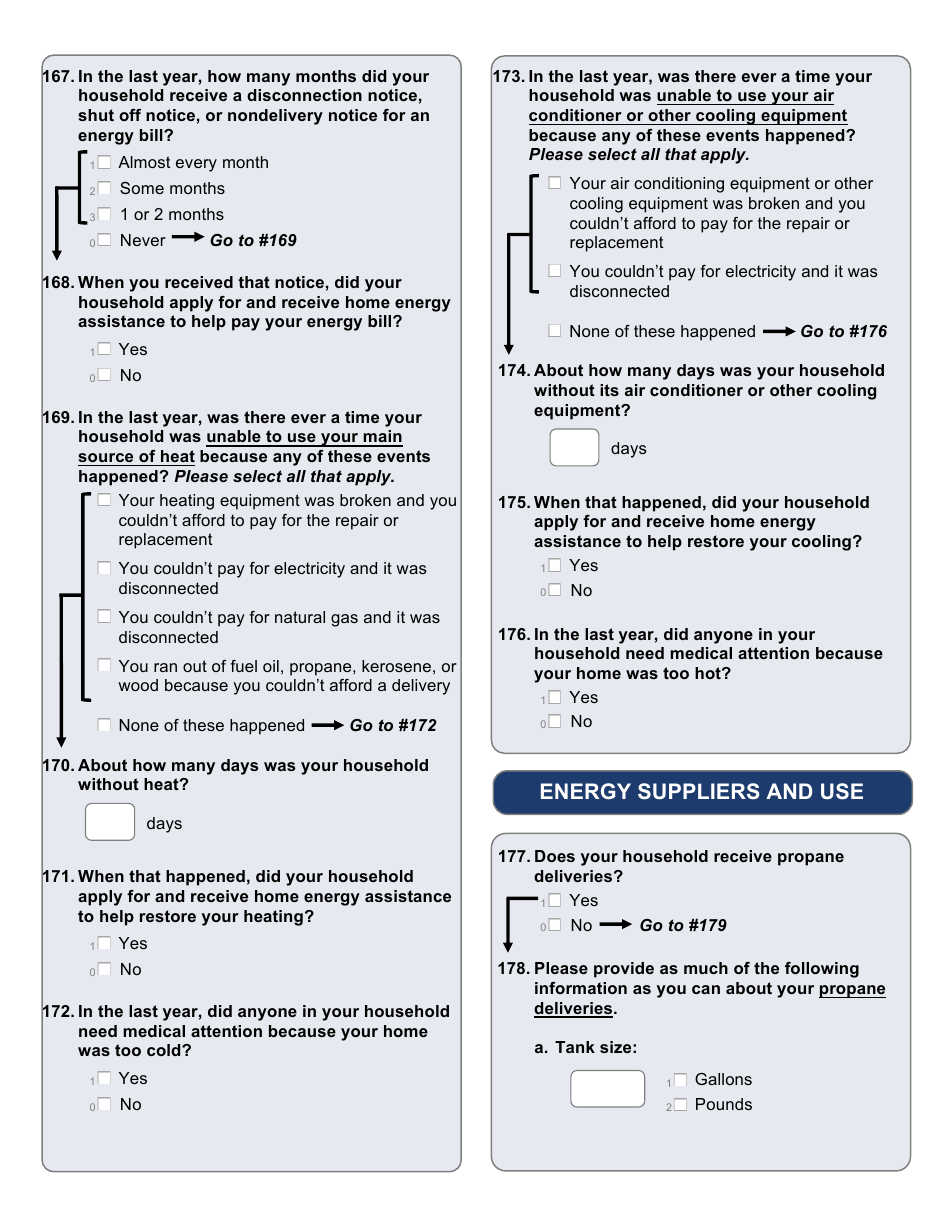 Residential Energy Consumption Survey Questionnaire Template, Page 18