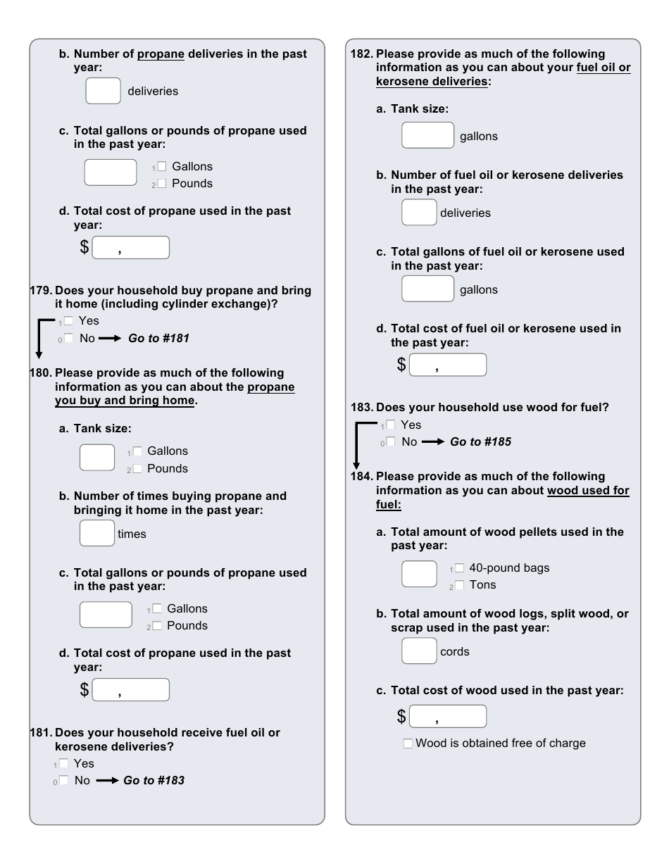 Residential Energy Consumption Survey Questionnaire Template, Page 19
