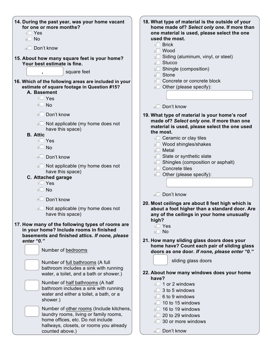Residential Energy Consumption Survey Questionnaire Template, Page 3