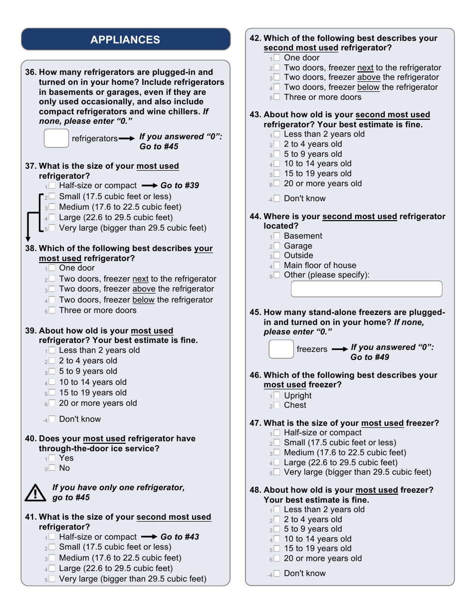 Residential Energy Consumption Survey Questionnaire Template, Page 5
