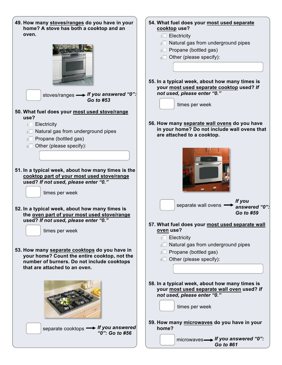 Residential Energy Consumption Survey Questionnaire Template, Page 6