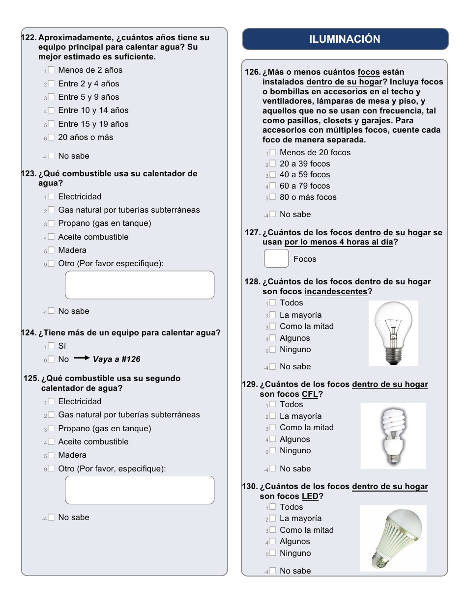 Encuesta Sobre Consumo De Energia En Hogares (Spanish), Page 14