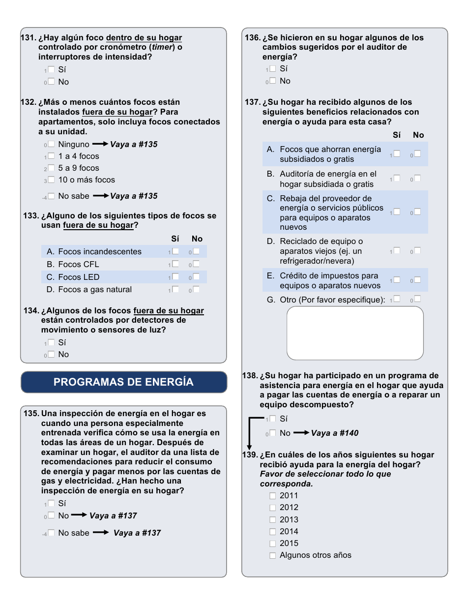 Encuesta Sobre Consumo De Energia En Hogares (Spanish), Page 15