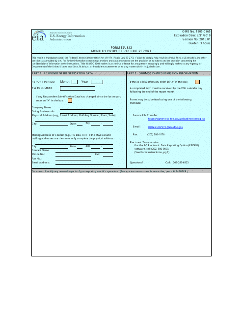 Form EIA-812  Printable Pdf