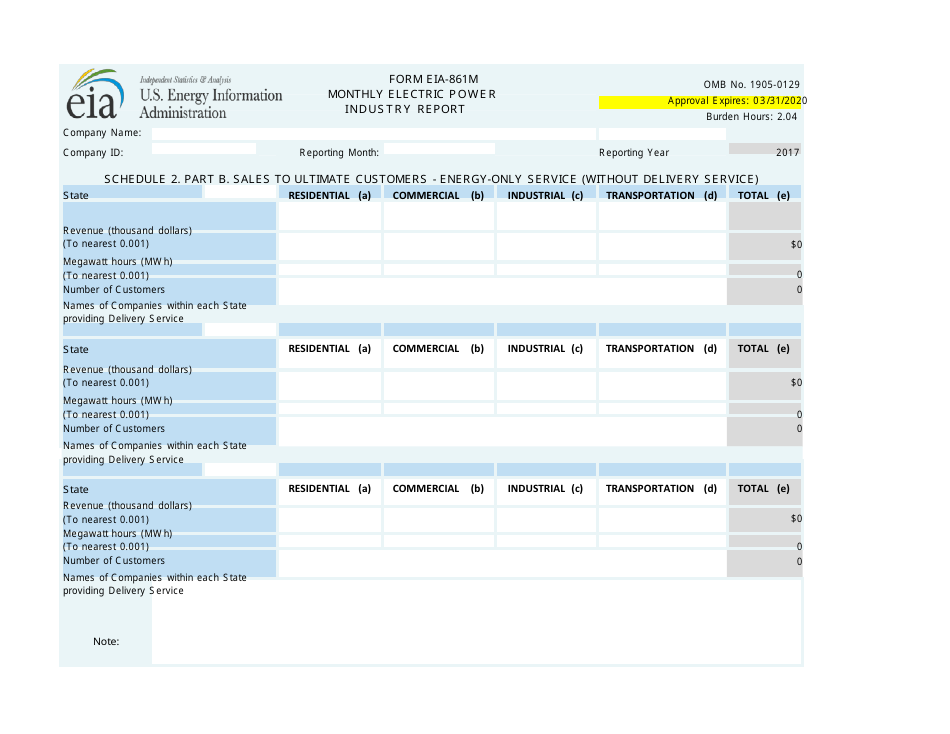 Form EIA-861M Monthly Electric Power Industry Report, Page 4