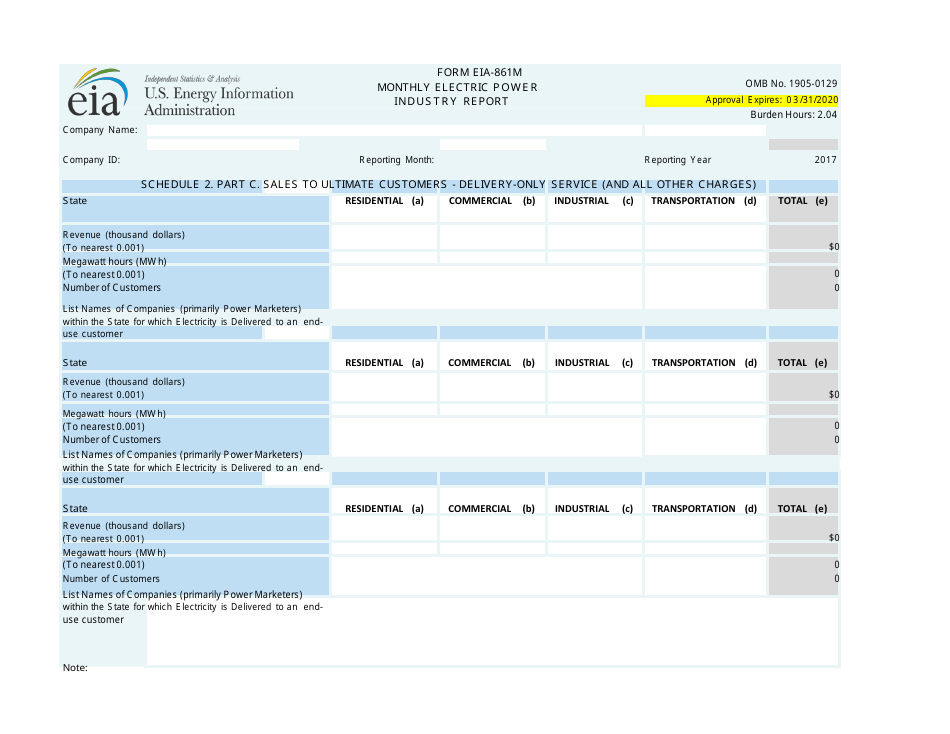 Form EIA-861M Monthly Electric Power Industry Report, Page 5