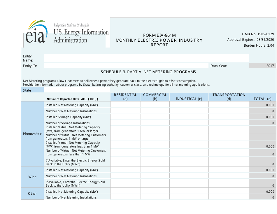 Form EIA-861M Monthly Electric Power Industry Report, Page 7
