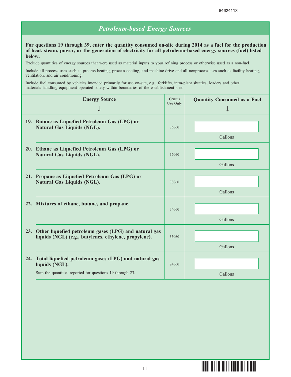 Form EIA-846B Manufacturing Energy Consumption Survey, Page 11
