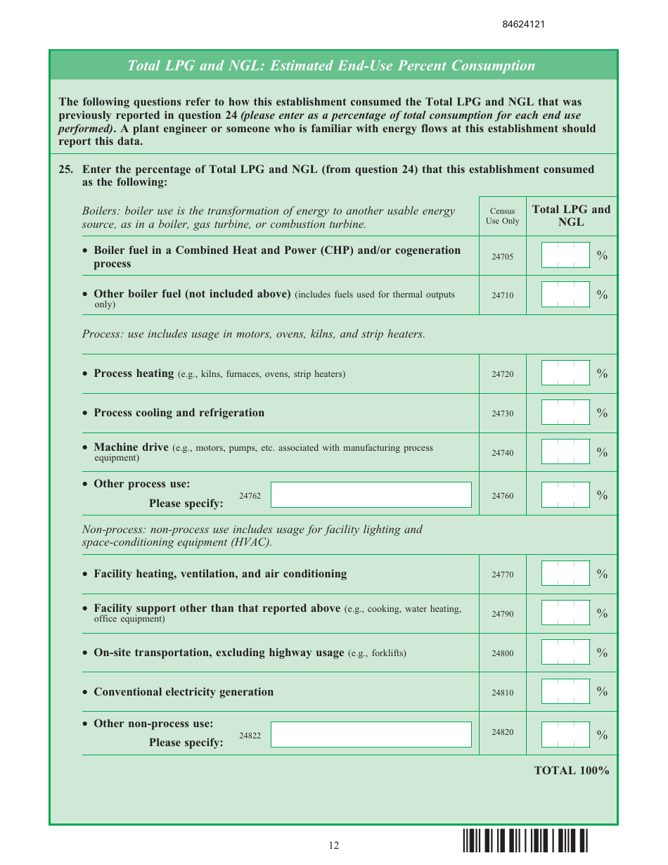 Form EIA-846B Manufacturing Energy Consumption Survey, Page 12