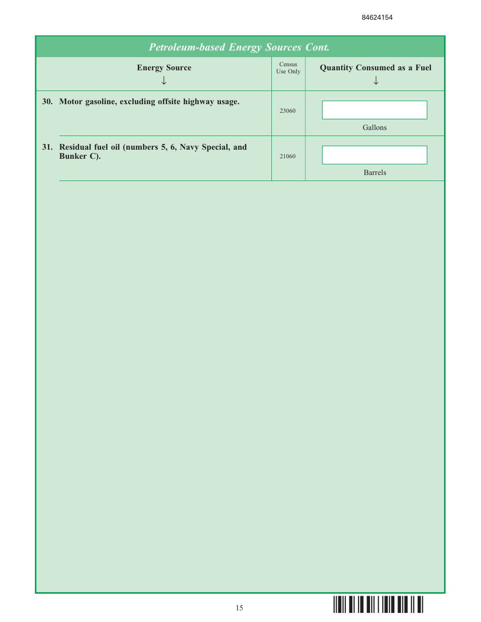 Form EIA-846B Manufacturing Energy Consumption Survey, Page 15