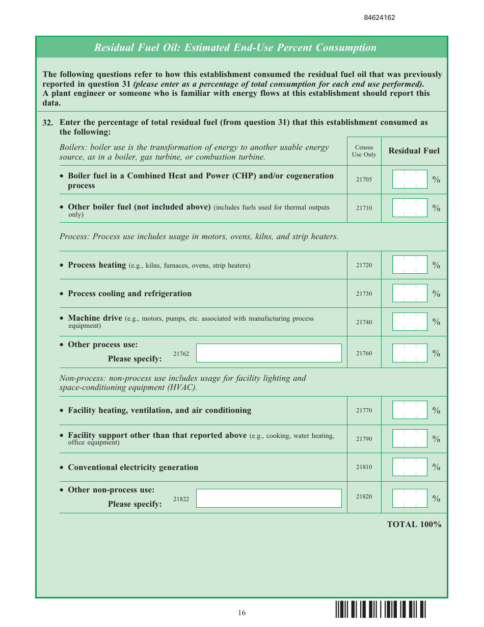 Form EIA-846B Manufacturing Energy Consumption Survey, Page 16