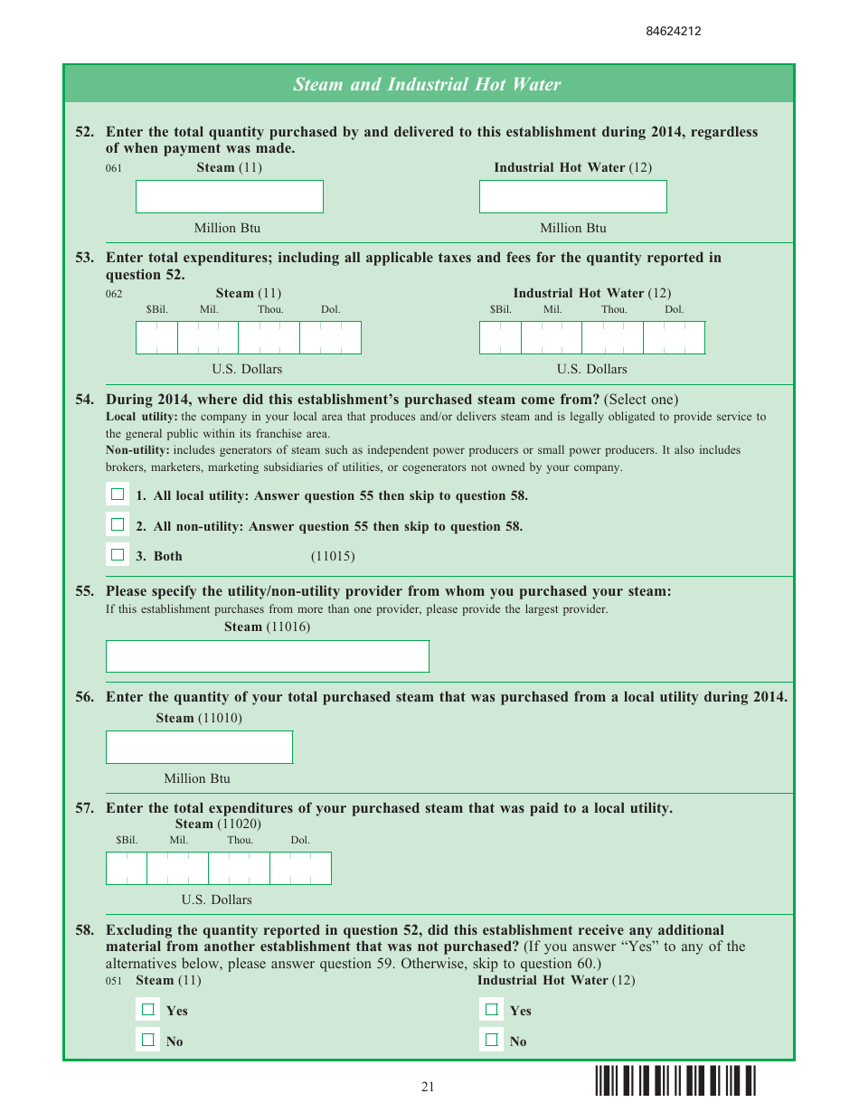Form EIA-846B Manufacturing Energy Consumption Survey, Page 21