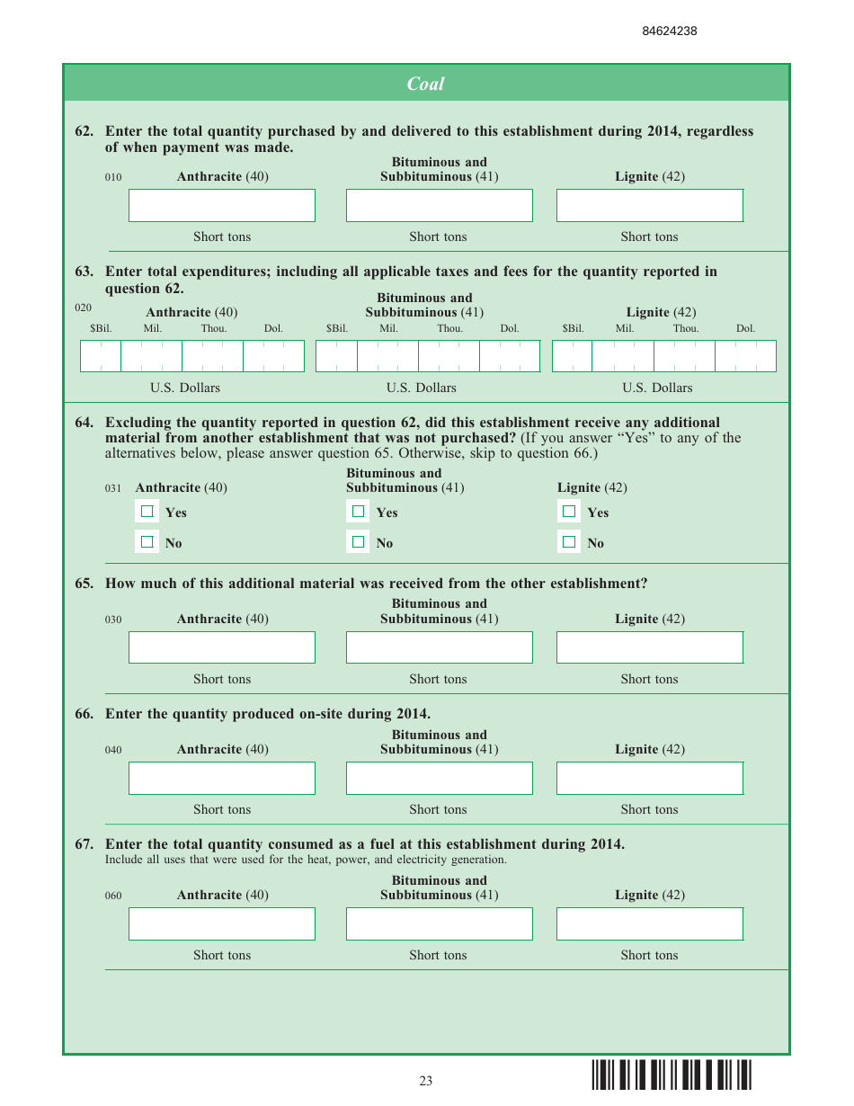 Form EIA-846B Manufacturing Energy Consumption Survey, Page 23
