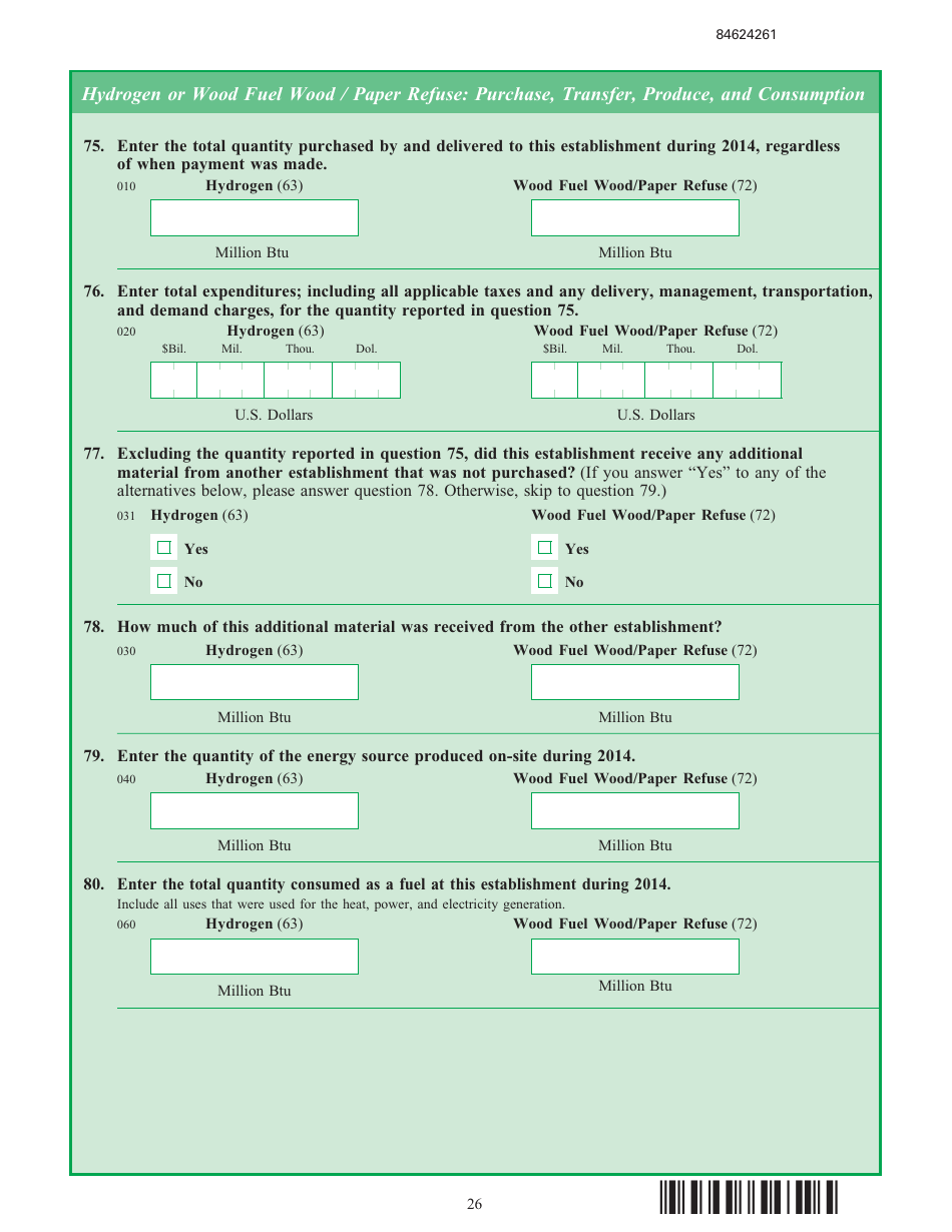 Form EIA-846B Manufacturing Energy Consumption Survey, Page 26