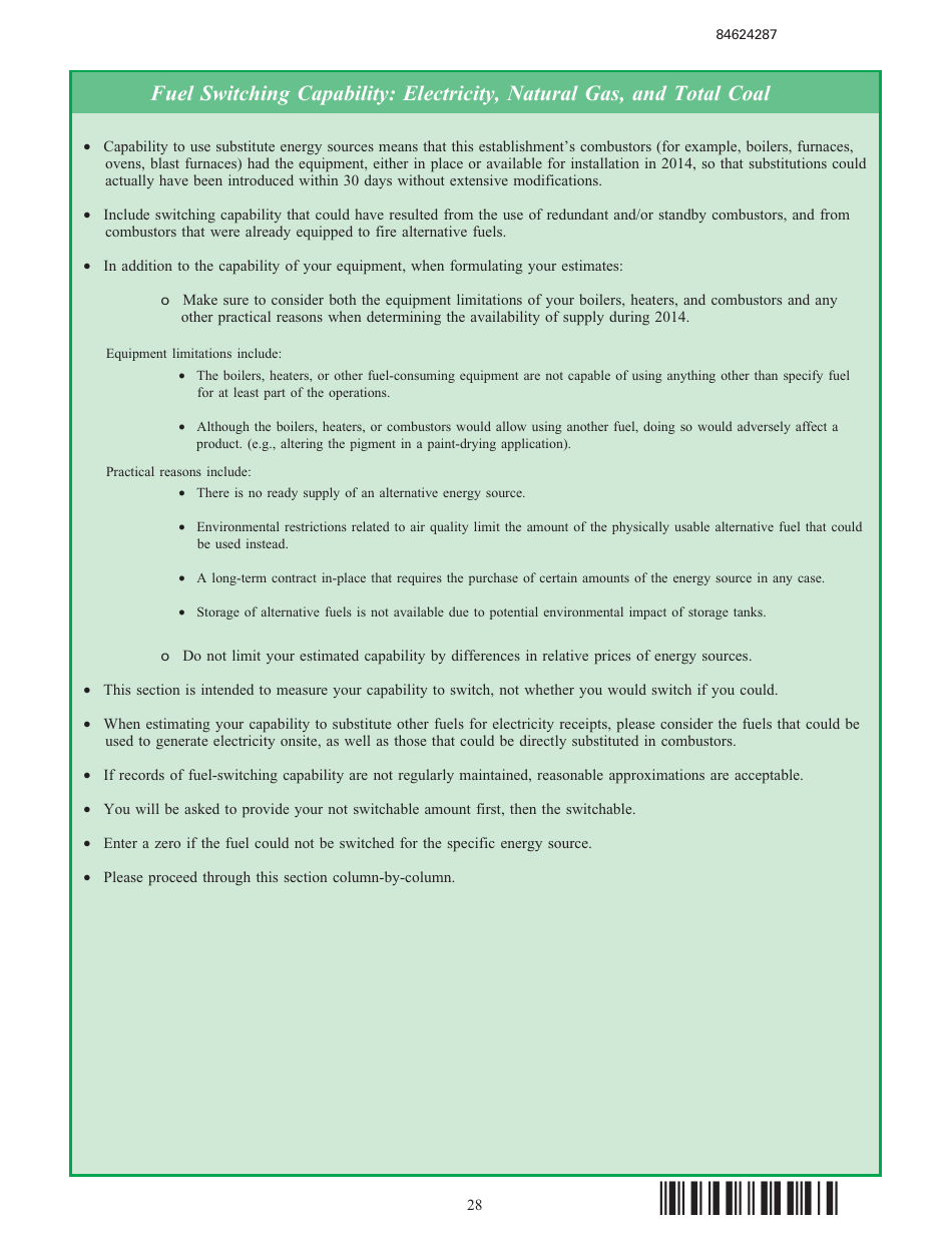 Form EIA-846B Manufacturing Energy Consumption Survey, Page 28