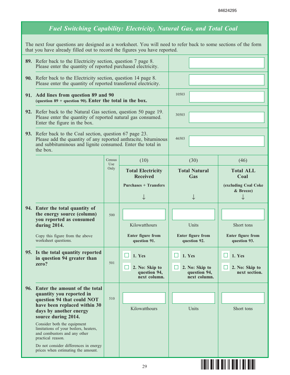 Form EIA-846B Manufacturing Energy Consumption Survey, Page 29