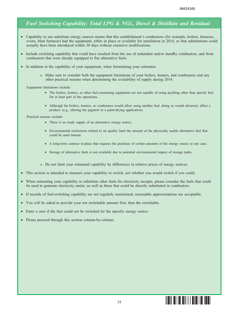 Form EIA-846B Manufacturing Energy Consumption Survey, Page 34