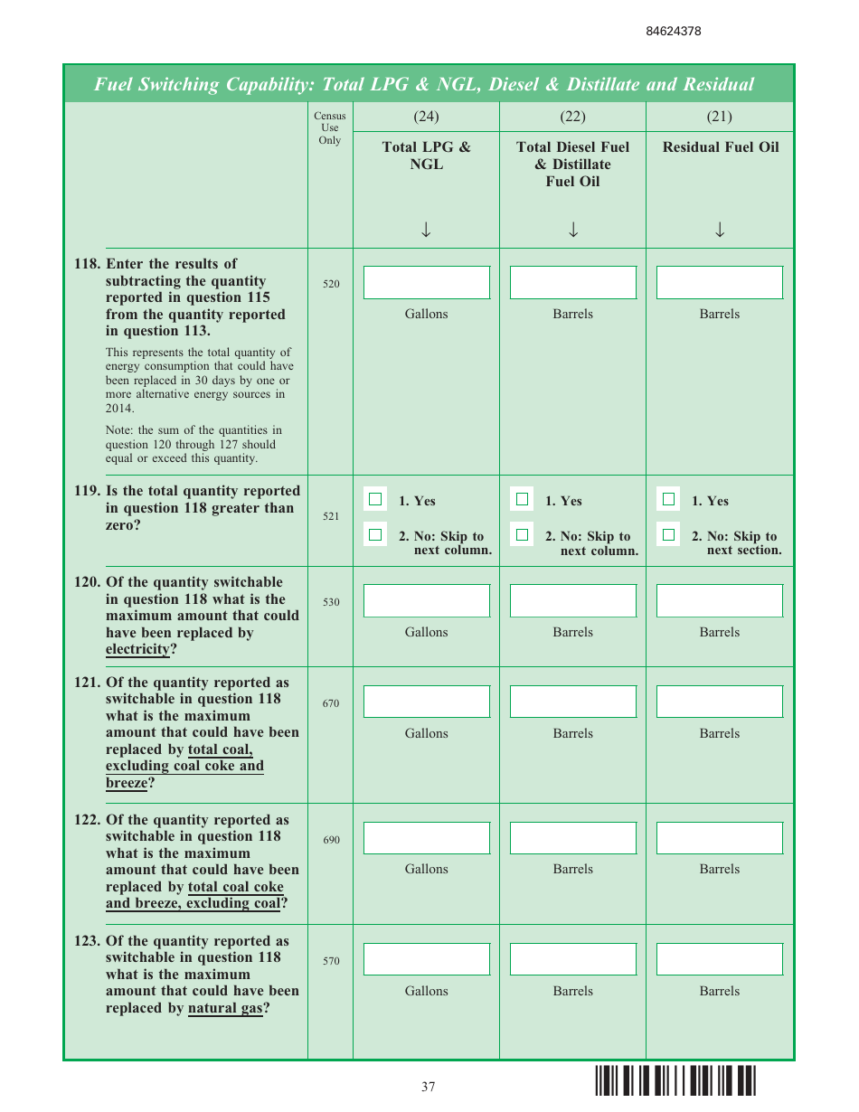Form EIA-846B Manufacturing Energy Consumption Survey, Page 37