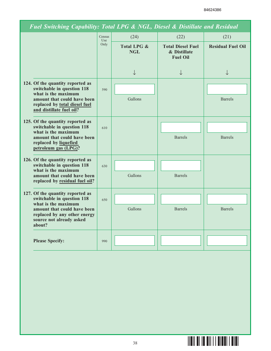 Form EIA-846B Manufacturing Energy Consumption Survey, Page 38