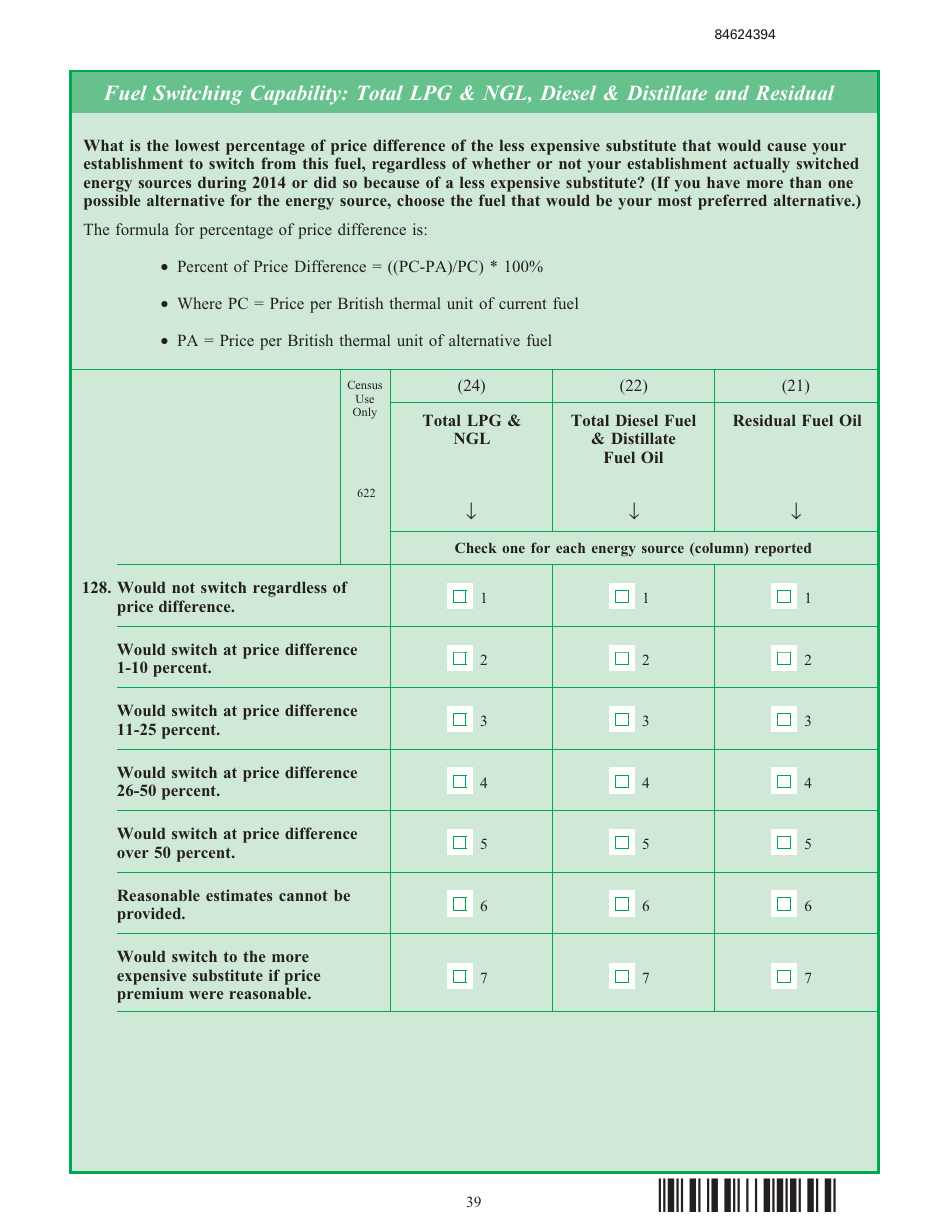 Form EIA-846B Manufacturing Energy Consumption Survey, Page 39