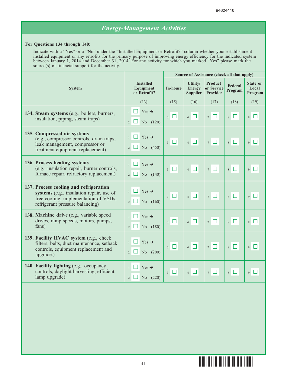 Form EIA-846B Manufacturing Energy Consumption Survey, Page 41