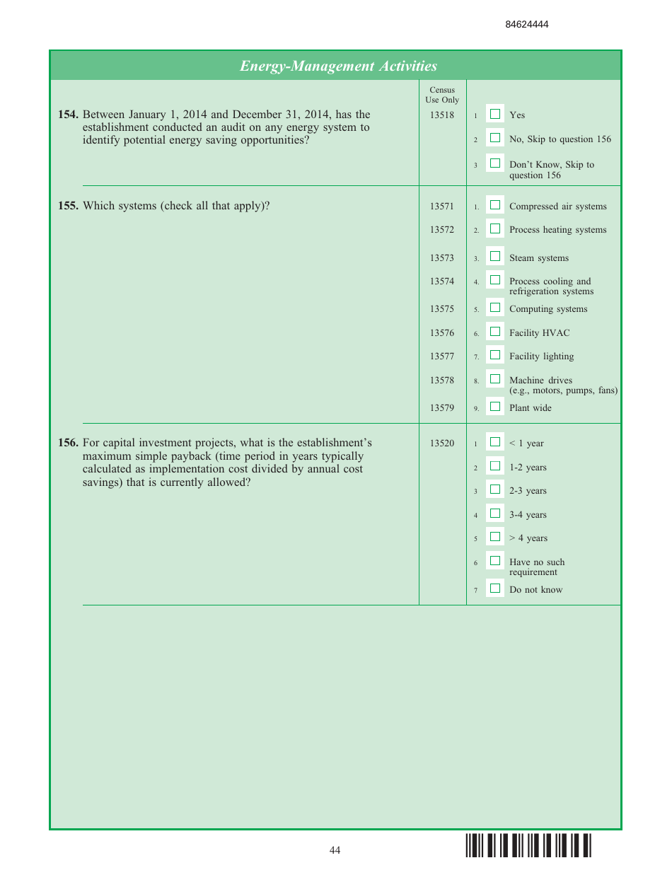 Form EIA-846B Manufacturing Energy Consumption Survey, Page 44