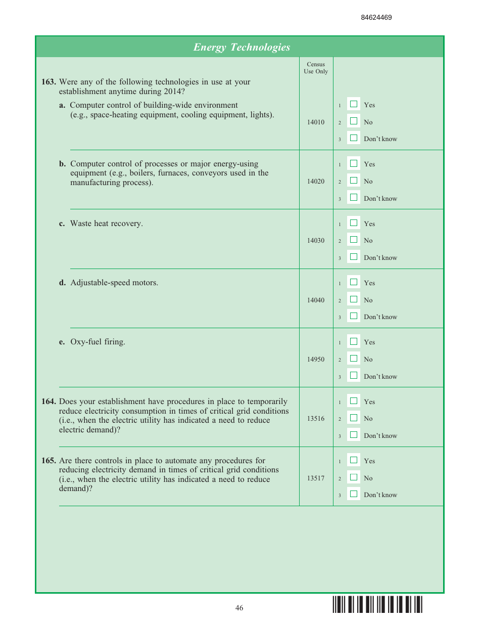 Form EIA-846B Manufacturing Energy Consumption Survey, Page 46