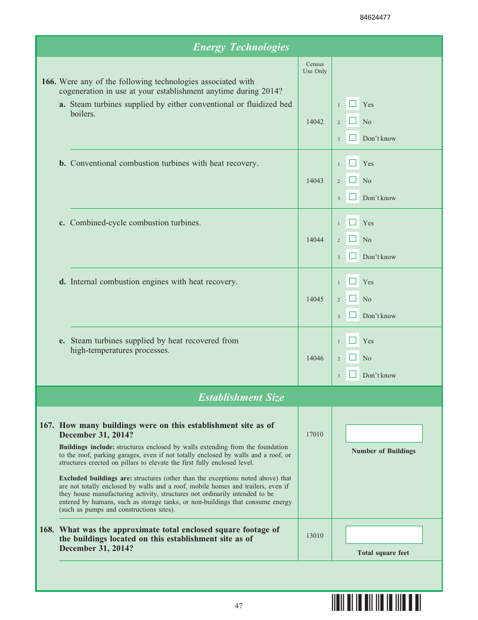 Form EIA-846B Manufacturing Energy Consumption Survey, Page 47