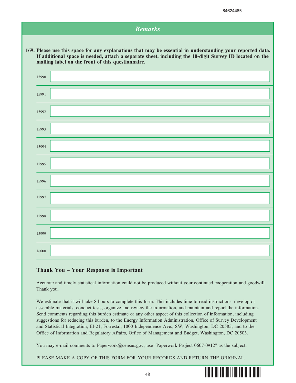 Form EIA-846B Manufacturing Energy Consumption Survey, Page 48